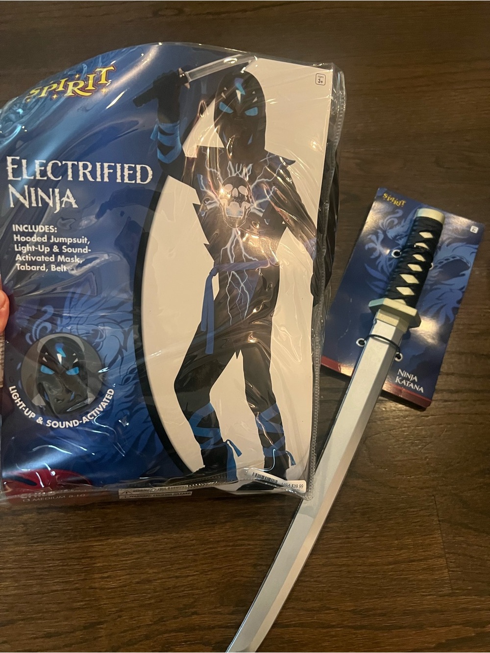 Spirit Electrified Ninja Costume - Black & Blue